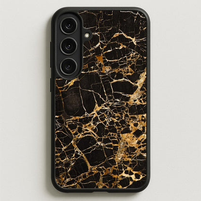 Black & Gold Marble Pattern Phone Case for Galaxy S25FE