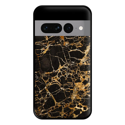 Black & Gold Marble Pattern Phone Case for Google Pixel 7 Pro