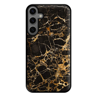 Black & Gold Marble Pattern Phone Case for Galaxy S23FE