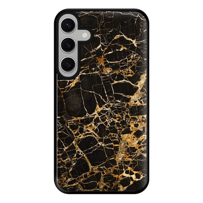 Black & Gold Marble Pattern Phone Case for Galaxy S24FE