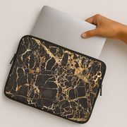 Black & Gold Marble Pattern Laptop Sleeve 2