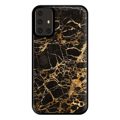 Black & Gold Marble Pattern Phone Case for Galaxy A71