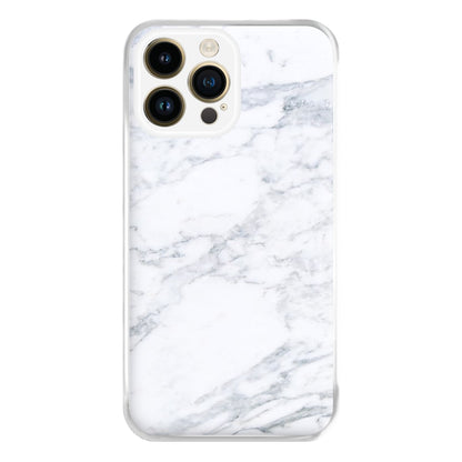 White Marble Pattern Phone Case for iPhone 14 Pro Max