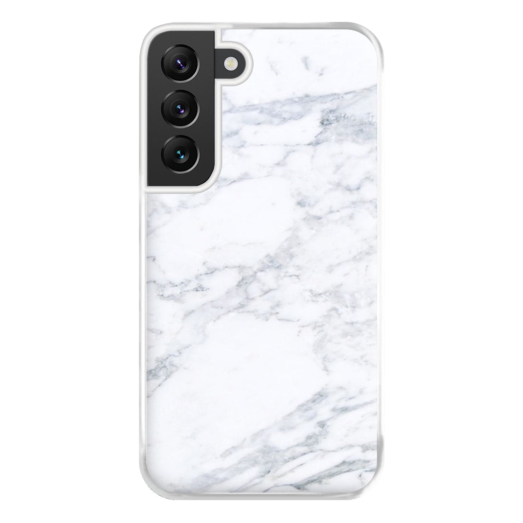 White Marble Pattern Phone Case for Galaxy S22 Plus