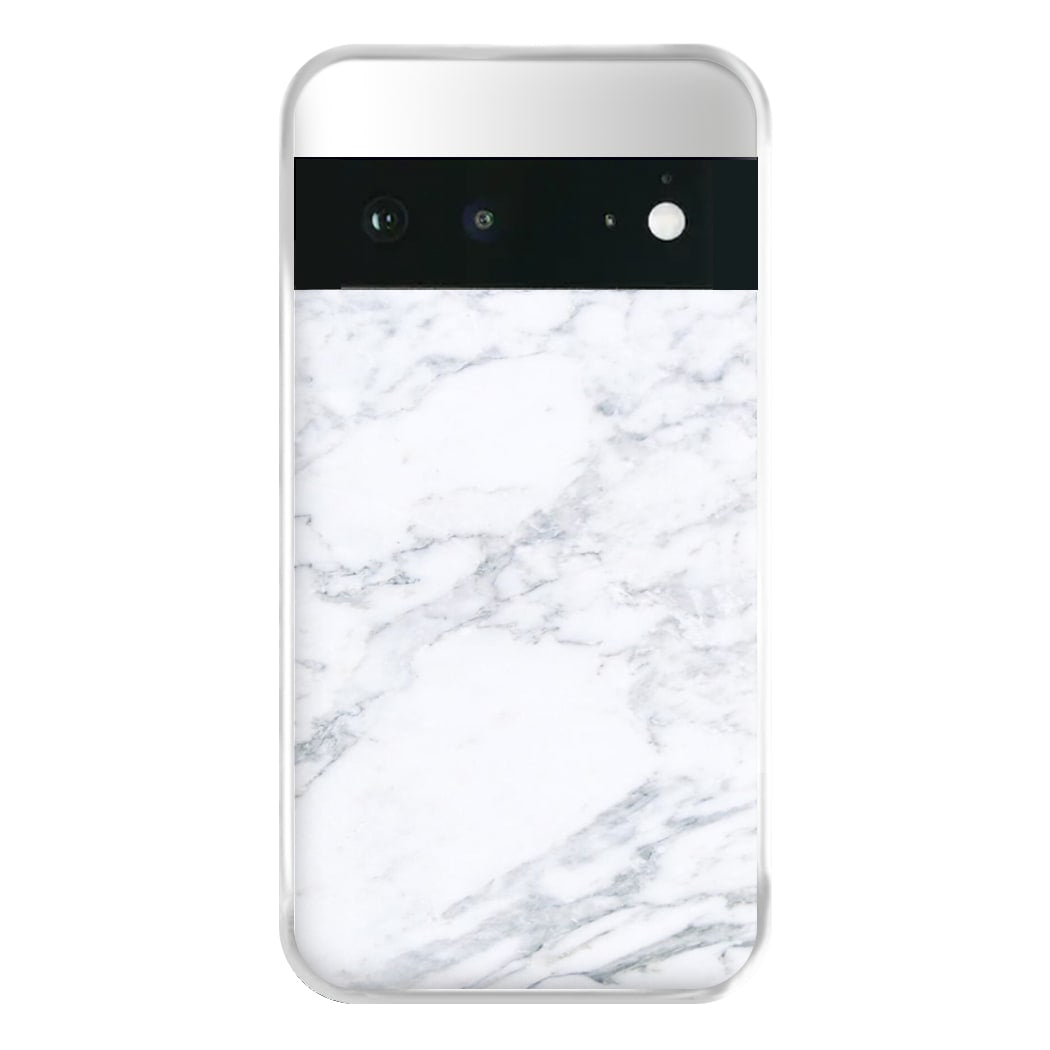 White Marble Pattern Phone Case for Google Pixel 6a