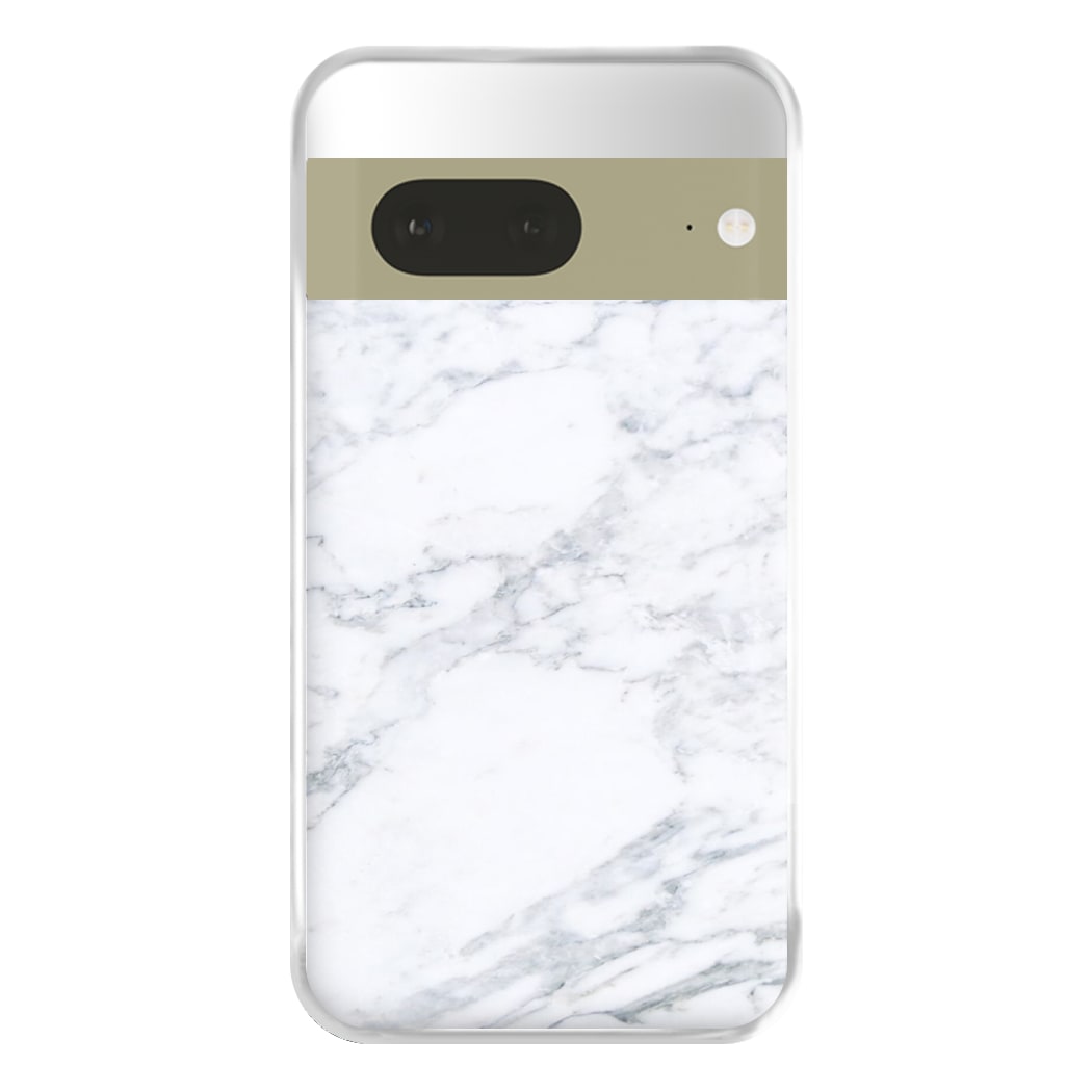 White Marble Pattern Phone Case for Google Pixel 7a