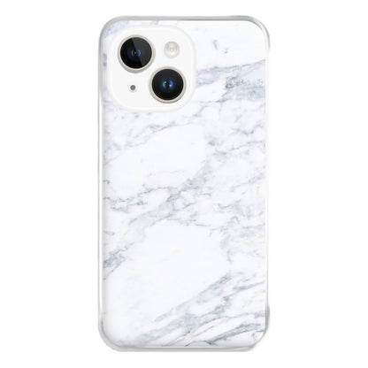 White Marble Pattern Phone Case for iPhone 14 Plus