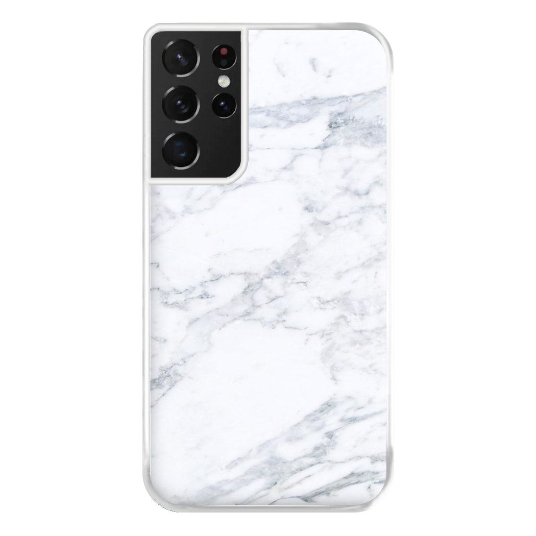 White Marble Pattern Phone Case for Galaxy S21 Ultra