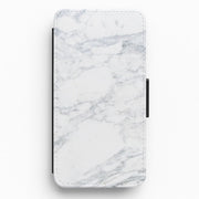 White Marble Pattern Flip / Wallet Phone Case 1