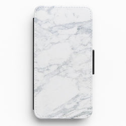 White Marble Pattern Flip / Wallet Phone Case