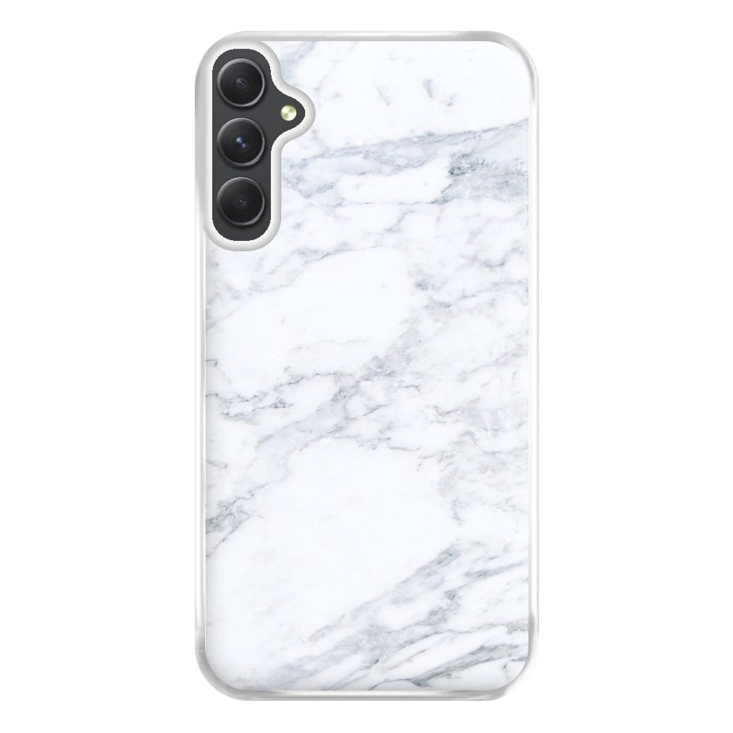 White Marble Pattern Phone Case for Galaxy A34