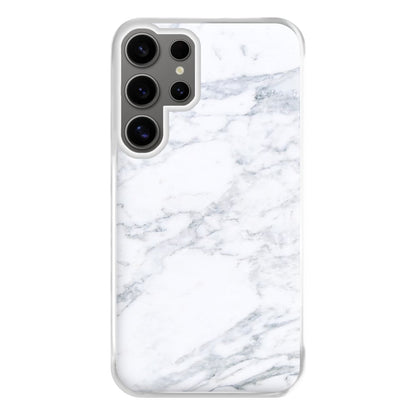 White Marble Pattern Phone Case for Galaxy S24 Ultra