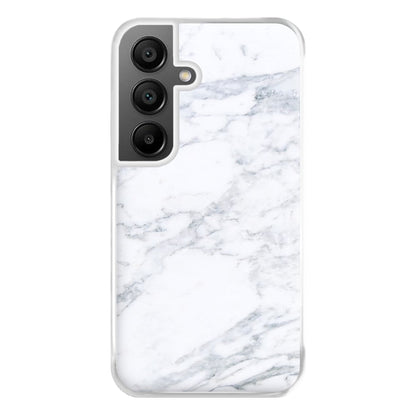 White Marble Pattern Phone Case for Galaxy A55