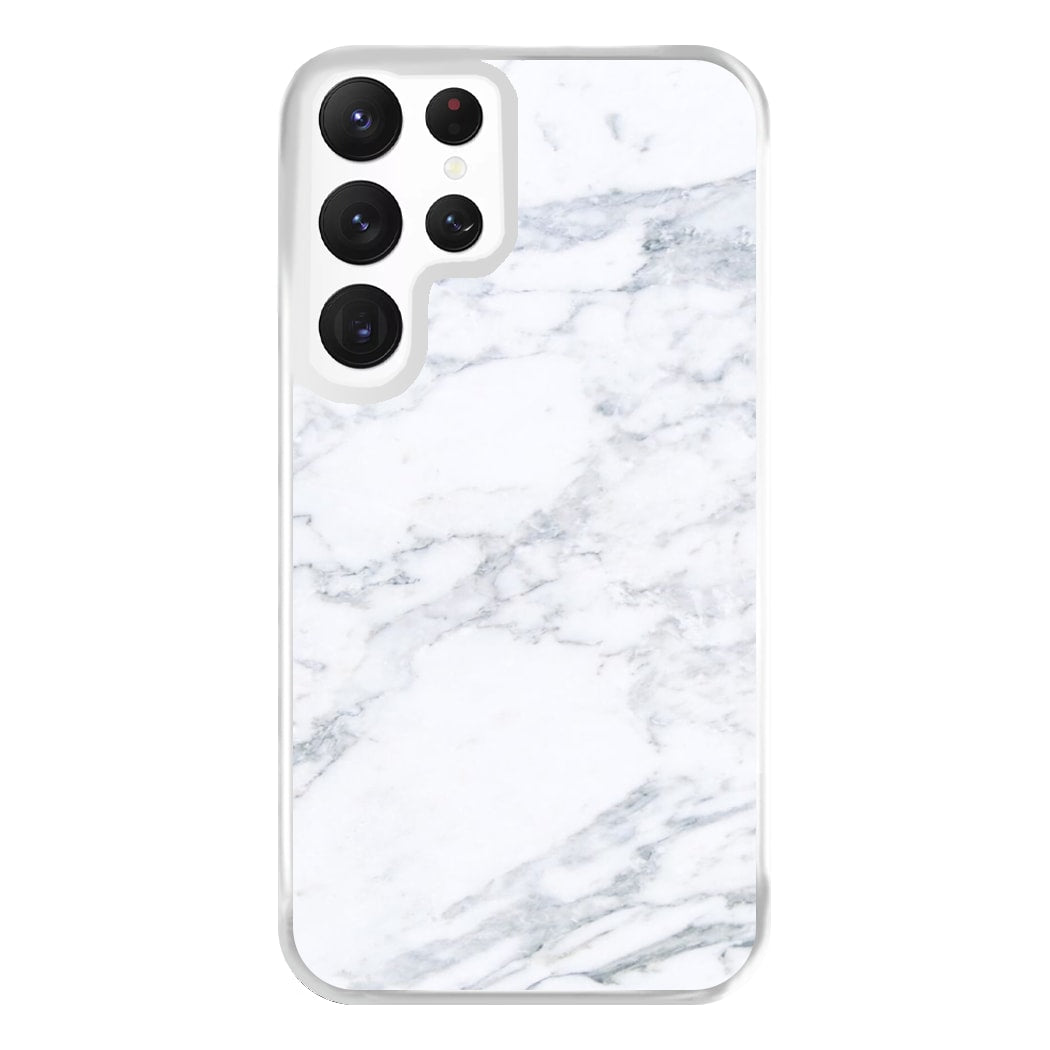 White Marble Pattern Phone Case for Galaxy S22 Ultra