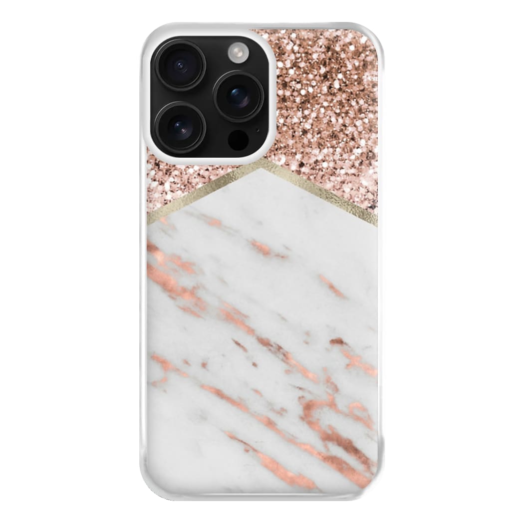 Rose Gold Marble & Glitter Phone Case