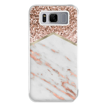 Rose Gold Marble & Glitter Phone Case for Galaxy S8 Plus