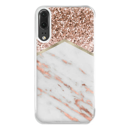 Rose Gold Marble & Glitter Phone Case for Huawei P20