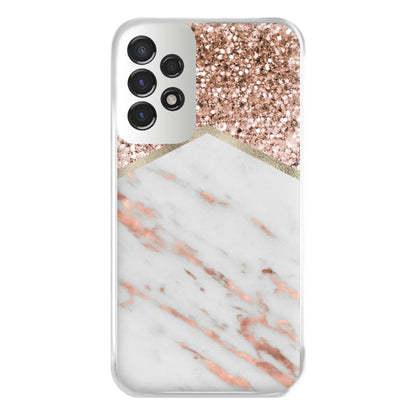 Rose Gold Marble & Glitter Phone Case for Galaxy A53