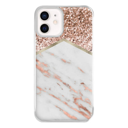 Rose Gold Marble & Glitter Phone Case for iPhone 13 Mini