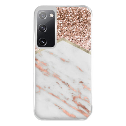 Rose Gold Marble & Glitter Phone Case for Galaxy S20