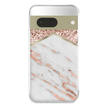 Rose Gold Marble & Glitter Phone Case for Google Pixel 7a