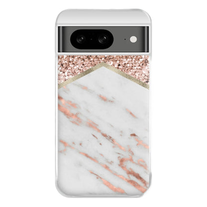 Rose Gold Marble & Glitter Phone Case for Google Pixel 8