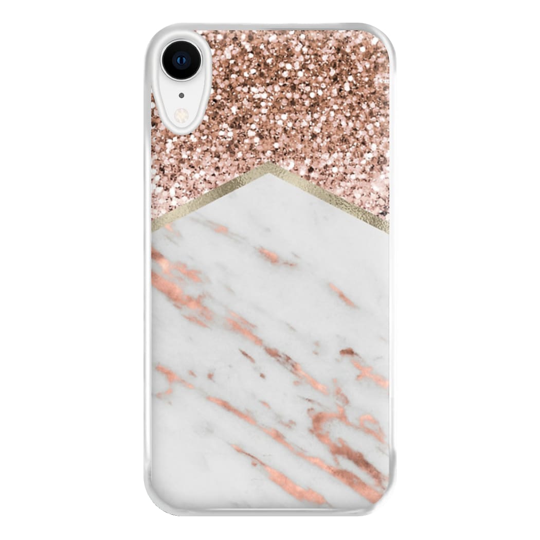 Rose Gold Marble & Glitter Phone Case for iPhone XR