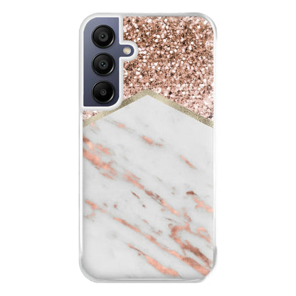 Rose Gold Marble & Glitter Phone Case for Galaxy A16