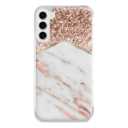 Rose Gold Marble & Glitter Phone Case for Galaxy S23FE