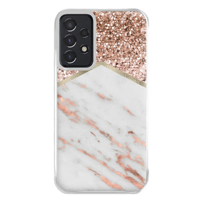 Rose Gold Marble & Glitter Phone Case for Galaxy A52 / A52s