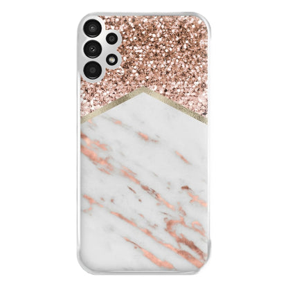 Rose Gold Marble & Glitter Phone Case for Galaxy A13