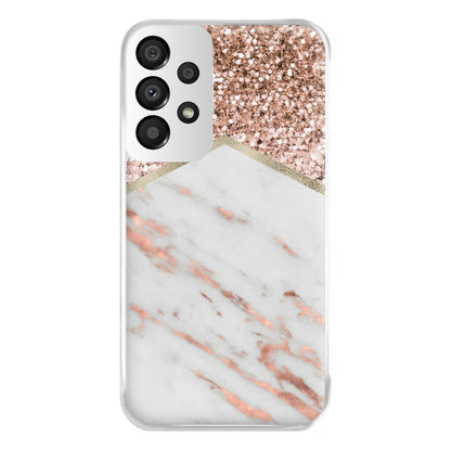 Rose Gold Marble & Glitter Phone Case for Galaxy A33