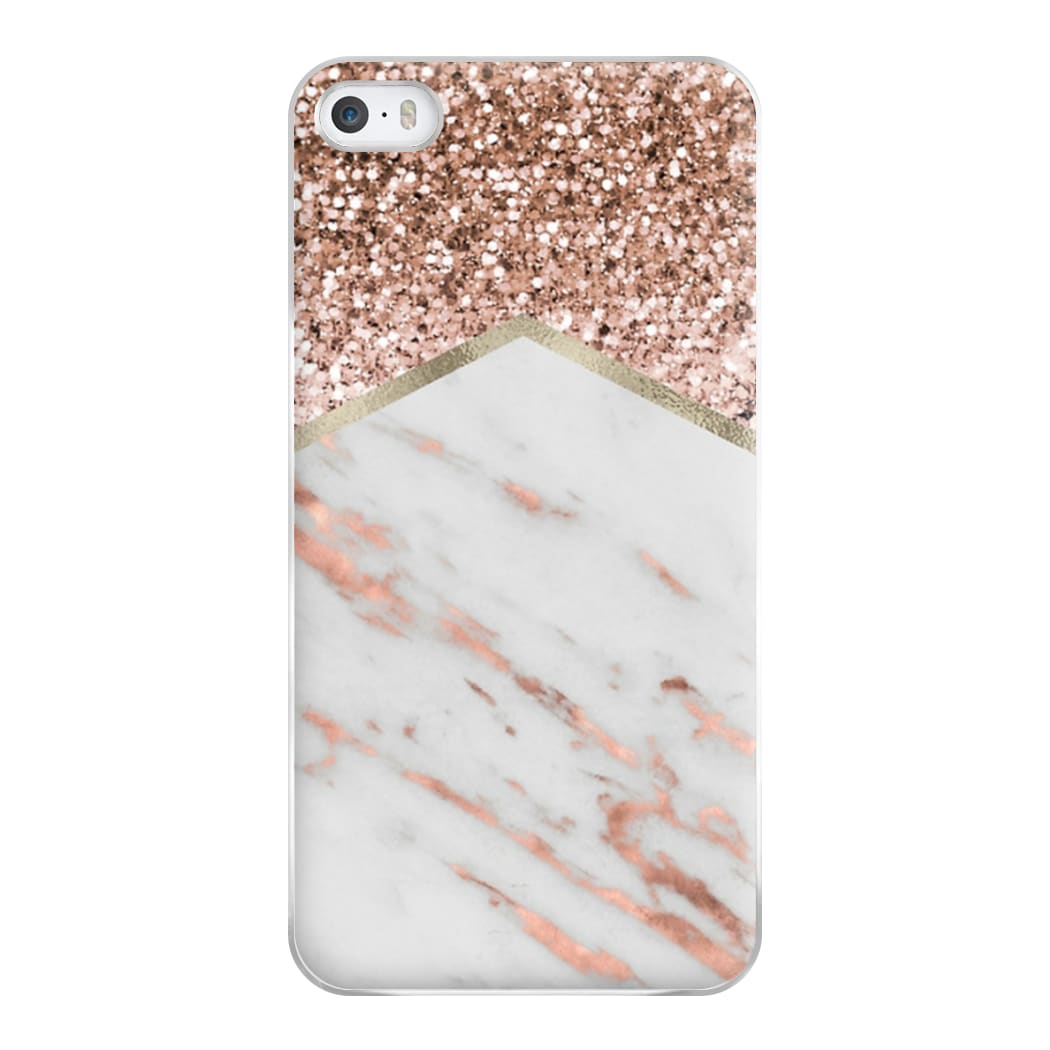 Rose Gold Marble & Glitter Phone Case for iPhone 5 / 5s / SE 2016