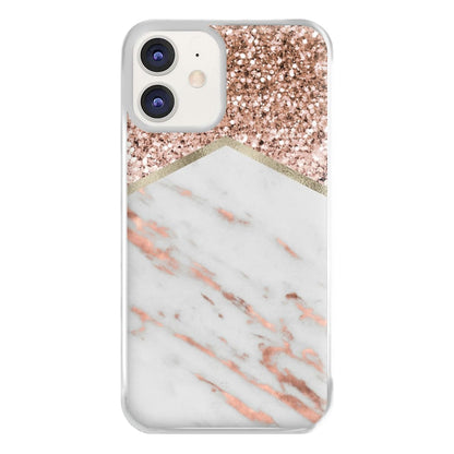 Rose Gold Marble & Glitter Phone Case for iPhone 12 / 12 Pro