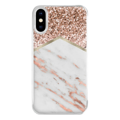 Rose Gold Marble & Glitter Phone Case for iPhone XS Max