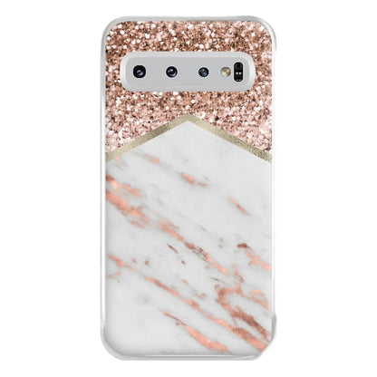 Rose Gold Marble & Glitter Phone Case for Galaxy S10 Plus