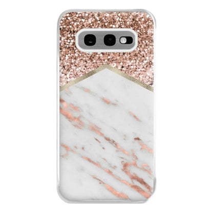 Rose Gold Marble & Glitter Phone Case for Galaxy S10e