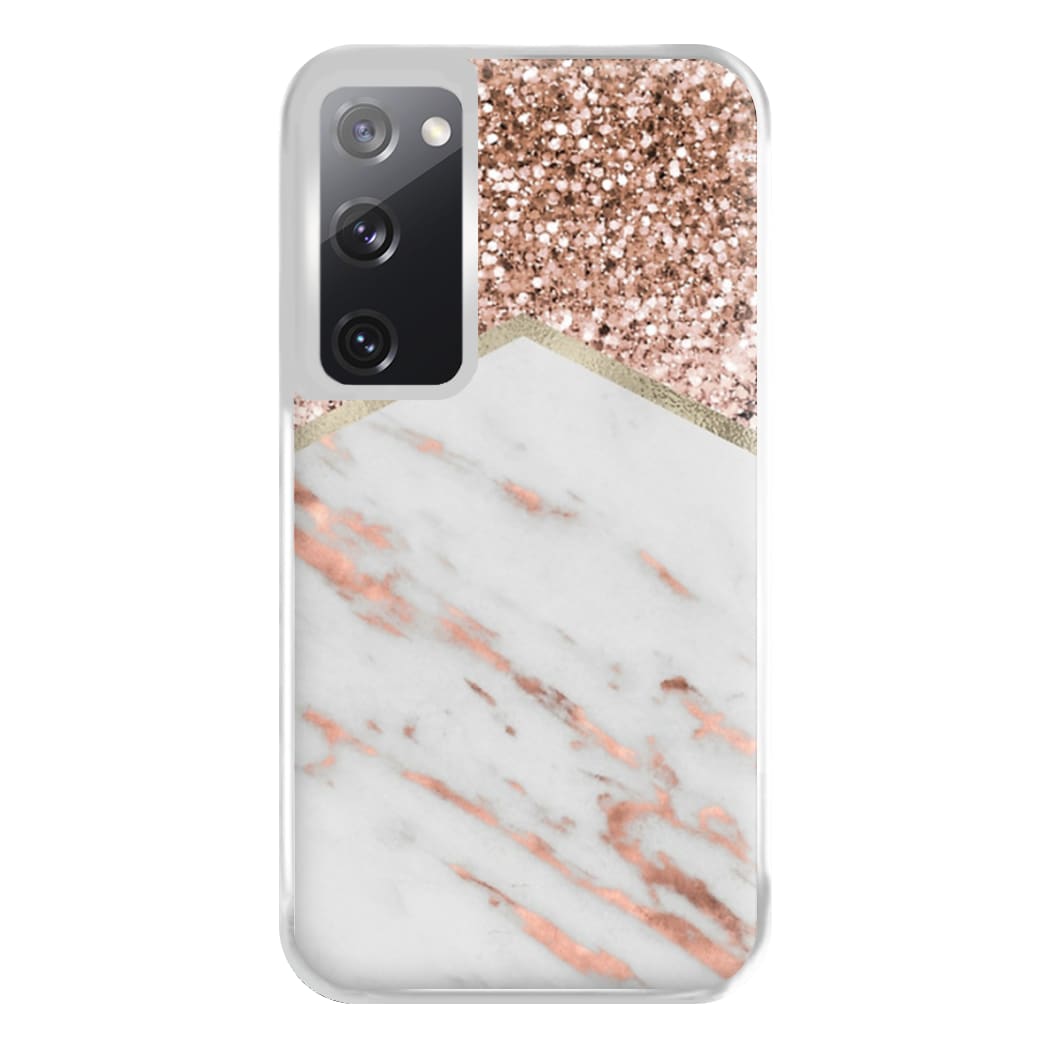 Rose Gold Marble & Glitter Phone Case for Galaxy S20FE