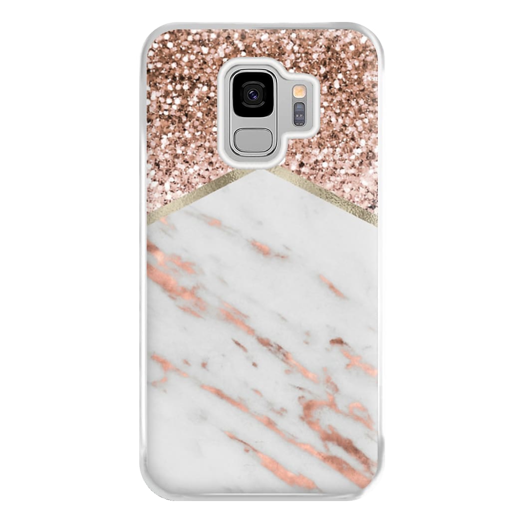 Rose Gold Marble & Glitter Phone Case for Galaxy S9 Plus