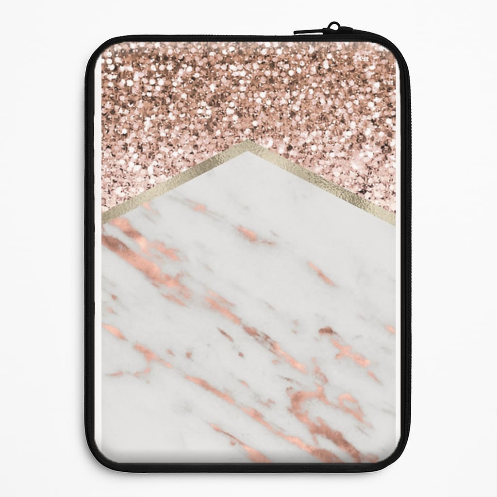 Rose Gold Marble & Glitter Laptop Sleeve