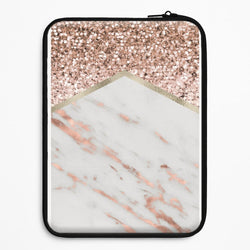 Rose Gold Marble & Glitter Universal Laptop Sleeve