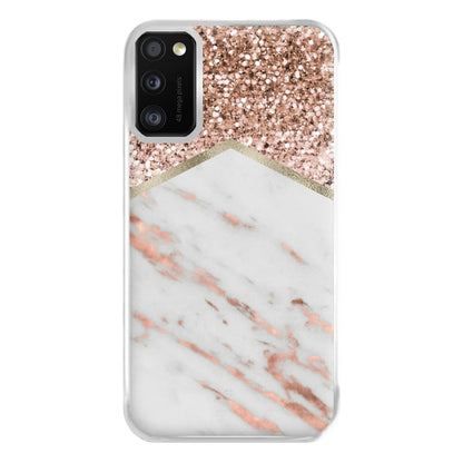 Rose Gold Marble & Glitter Phone Case for Galaxy A41