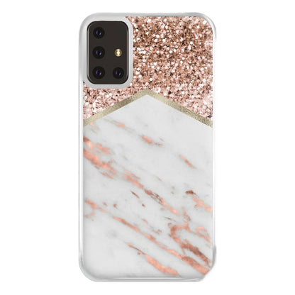 Rose Gold Marble & Glitter Phone Case for Galaxy A71