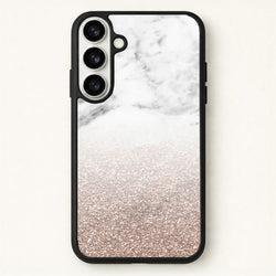 Rose Gold Glitter & Marble Phone Case for Galaxy S26