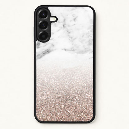 Rose Gold Glitter & Marble Phone Case for Galaxy A37