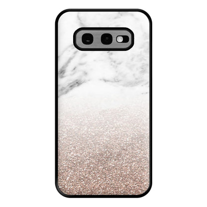 Rose Gold Glitter & Marble Phone Case for Galaxy S10e