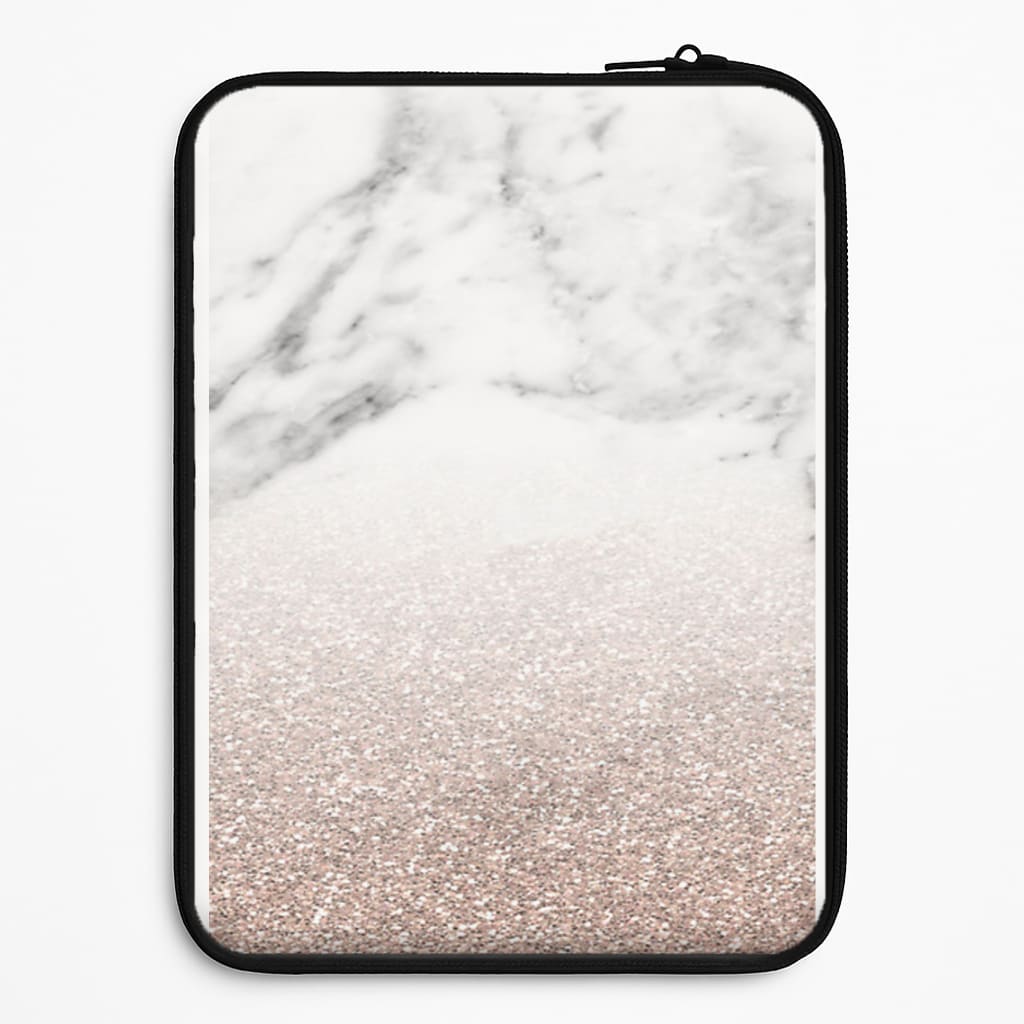 Rose Gold Glitter & Marble Laptop Sleeve