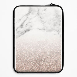 Rose Gold Glitter & Marble Universal Laptop Sleeve