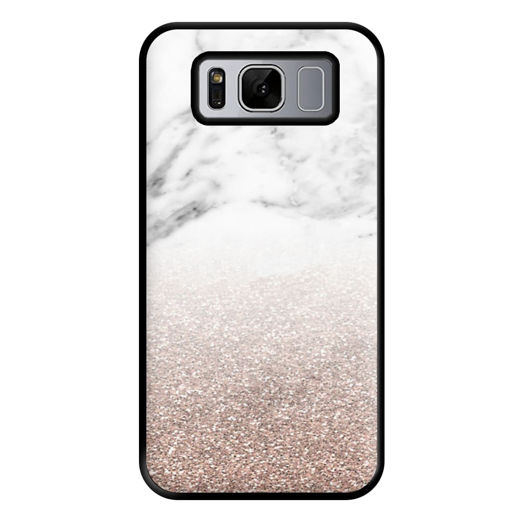 Rose Gold Glitter & Marble Phone Case for Galaxy S8 Plus