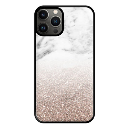 Rose Gold Glitter & Marble Phone Case for iPhone 13 Pro Max